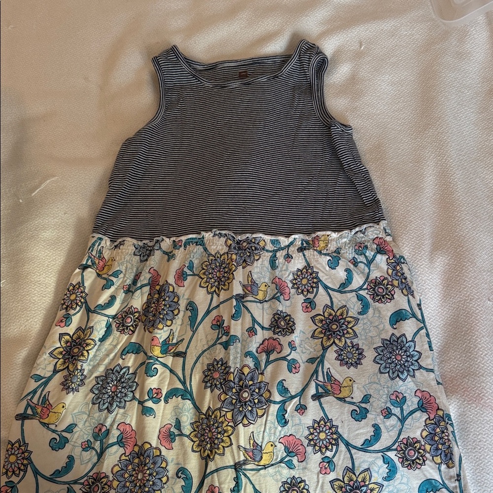 Tea Girl’s Striped Floral Sleeveless Dress size 12